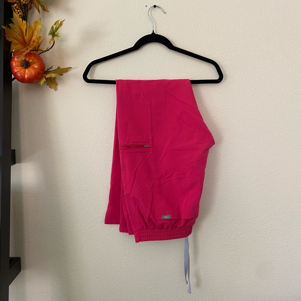 Shocking pink Yola scrub pants